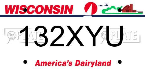 132XYU Wisconsin License Plate