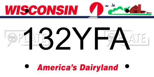 132YFA Wisconsin License Plate