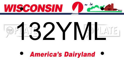 132YML Wisconsin License Plate