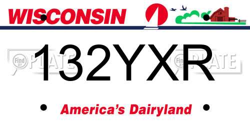 132YXR Wisconsin License Plate