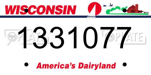 1331077 Wisconsin License Plate