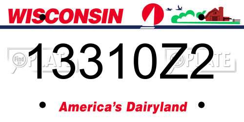 13310Z2 Wisconsin License Plate