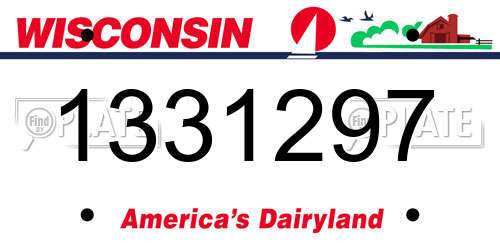 1331297 Wisconsin License Plate