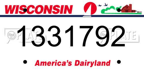 1331792 Wisconsin License Plate