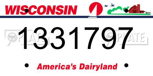 1331797 Wisconsin License Plate
