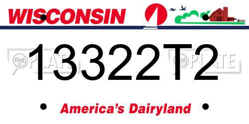 13322T2 Wisconsin License Plate
