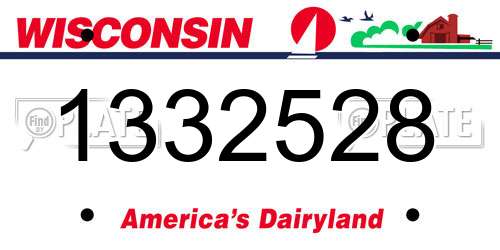 1332528 Wisconsin License Plate