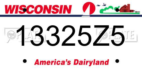 13325Z5 Wisconsin License Plate