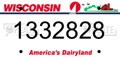 1332828 Wisconsin License Plate