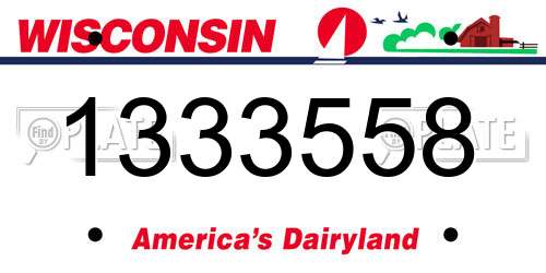 1333558 Wisconsin License Plate