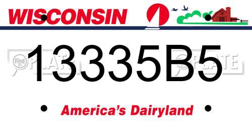 13335B5 Wisconsin License Plate