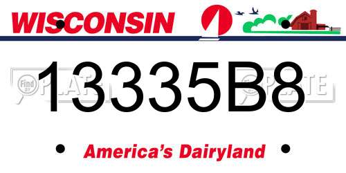 13335B8 Wisconsin License Plate