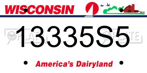 13335S5 Wisconsin License Plate