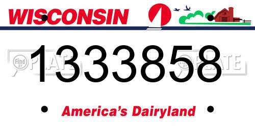 1333858 Wisconsin License Plate
