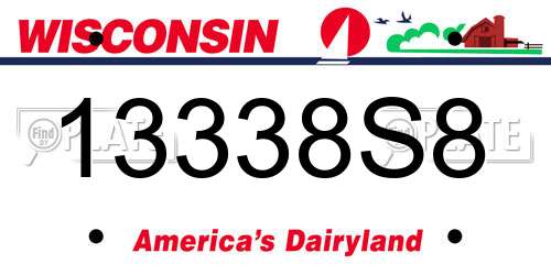 13338S8 Wisconsin License Plate