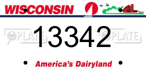 13342 Wisconsin License Plate