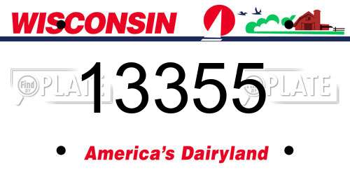 13355 Wisconsin License Plate