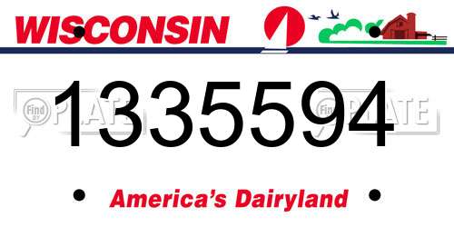 1335594 Wisconsin License Plate