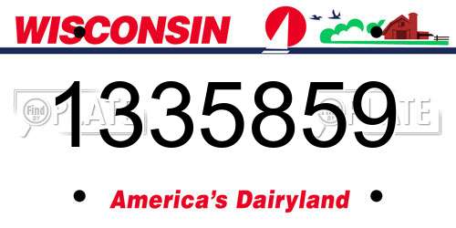 1335859 Wisconsin License Plate