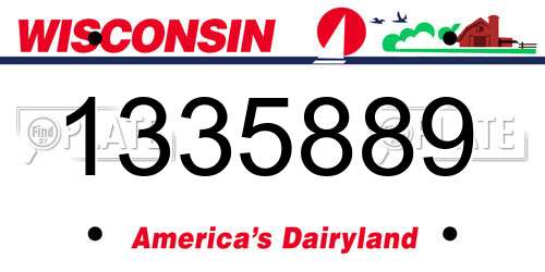 1335889 Wisconsin License Plate