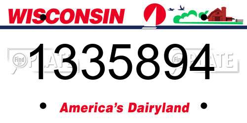 1335894 Wisconsin License Plate