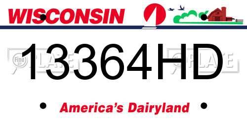 13364HD Wisconsin License Plate