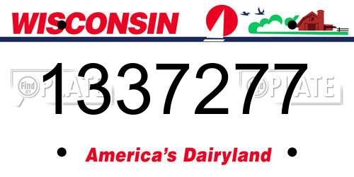 1337277 Wisconsin License Plate