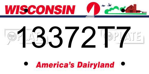 13372T7 Wisconsin License Plate