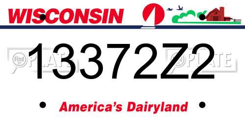 13372Z2 Wisconsin License Plate