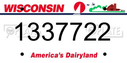 1337722 Wisconsin License Plate