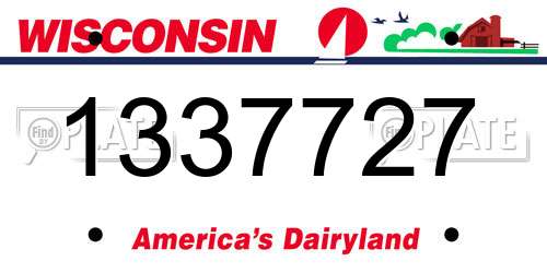 1337727 Wisconsin License Plate