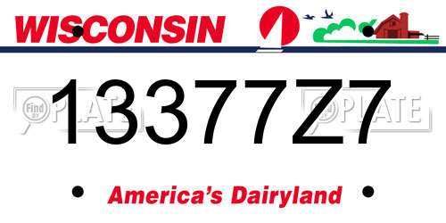 13377Z7 Wisconsin License Plate