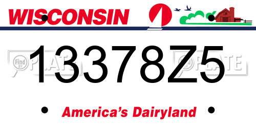 13378Z5 Wisconsin License Plate