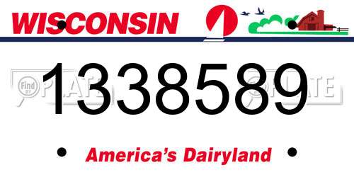 1338589 Wisconsin License Plate