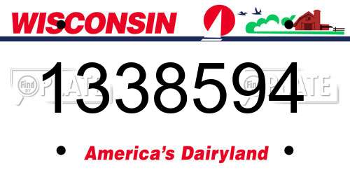 1338594 Wisconsin License Plate