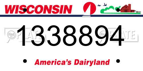 1338894 Wisconsin License Plate