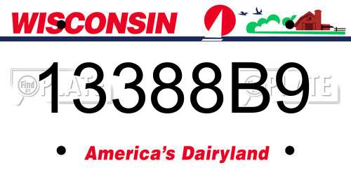 13388B9 Wisconsin License Plate