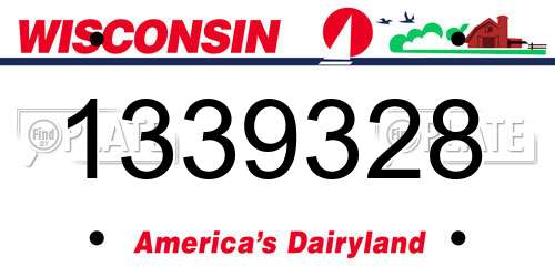 1339328 Wisconsin License Plate