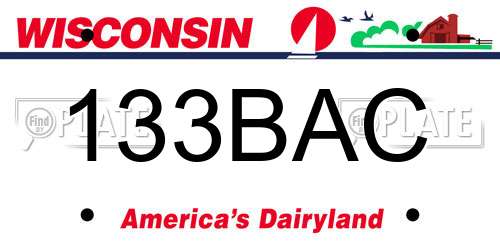 133BAC Wisconsin License Plate