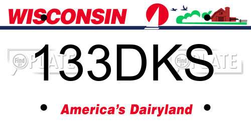133DKS Wisconsin License Plate