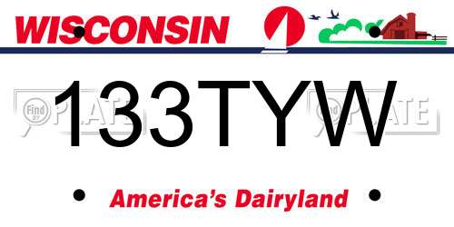 133TYW Wisconsin License Plate