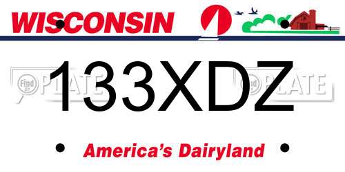 133XDZ Wisconsin License Plate
