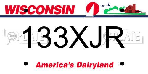 133XJR Wisconsin License Plate