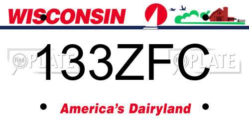 133ZFC Wisconsin License Plate