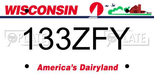 133ZFY Wisconsin License Plate