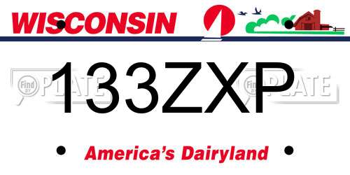 133ZXP Wisconsin License Plate