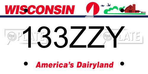 133ZZY Wisconsin License Plate