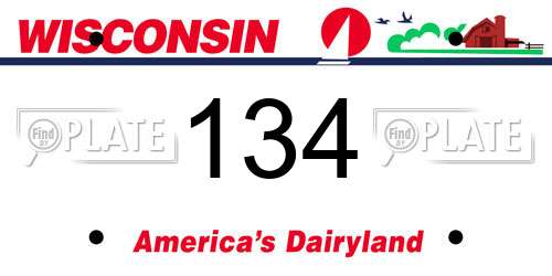 134 Wisconsin License Plate
