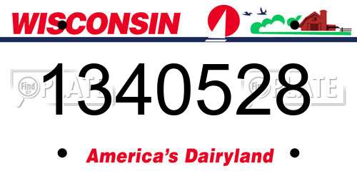 1340528 Wisconsin License Plate