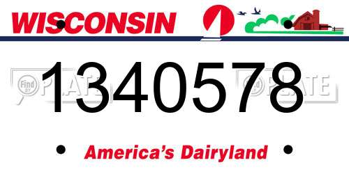 1340578 Wisconsin License Plate